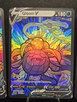 Oddish, Gloom, & Vileplume CUSTOM Stained Glass Holo Cards -Dissplay Only - Image 3