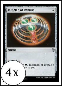 MTG - 4 x Talisman of Impulse - Bloomburrow Commander - Playset 4x x4 - Image 1