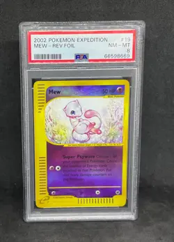 2002 Pokemon E Series Expedition Mew 19/165 Reverse Holo WOTC Foil Rare PSA 8 - Image 1