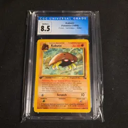 CGC 8.5 Near Mint + Kabuto Fossil 1st Edition Pokemon 50/62 - Image 1