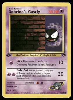 Pokemon Tcg Sabrina's Gastly [1st Edition] #96 Pokemon Gym Challenge MP - Image 1