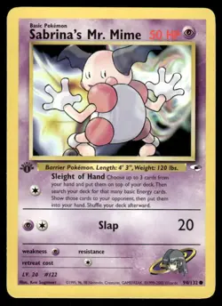 Pokemon Tcg Sabrina's Mr. Mime [1st Edition] #94 Pokemon Gym Heroes NM - Image 1