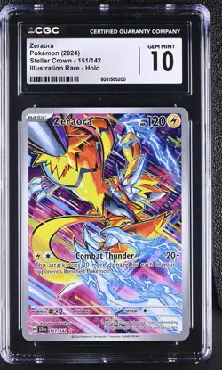 2024 Pokemon #151/142 Zeraora Stellar Crown CGC 10 - Image 1