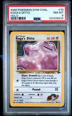 2000 POKEMON GYM CHALLENGE HOLO #10 KOGA'S DITTO PSA 8 - Image 1