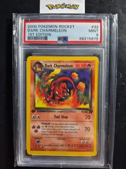 First Edition 2000 Pokemon Rocket 32/82 Dark Charmeleon PSA Mint 9 - Image 1