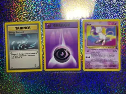 Pokemon TCG Regular: Unlimited Base Set 2 101/102 Psychic Energy; Promo 8 Mew - Image 1