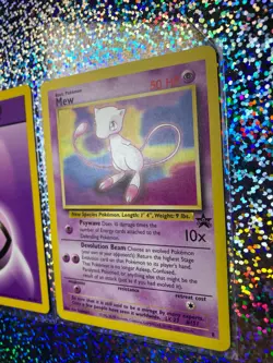 Pokemon TCG Regular: Unlimited Base Set 2 101/102 Psychic Energy; Promo 8 Mew - Image 3
