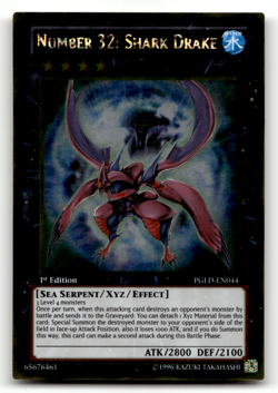 Number 32: Shark Drake PGLD-EN044 1st Edition Gold Rare Premium Gold LP - Image 1