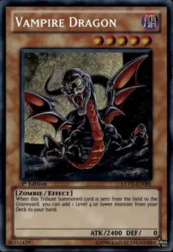 Vampire Dragon EU 1st Ed Secret Rare EXVC-EN081 Yu-Gi-Oh! - Image 1