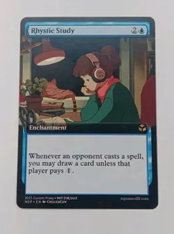 Custom Game Card-Rhystic Study(Extended Art)-LP Condition - Image 1