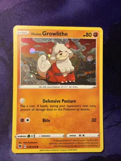Hisuian Growlithe 070/189 - Astral Radiance - Cosmos Holo Pokemon TCG Card NM - Image 1