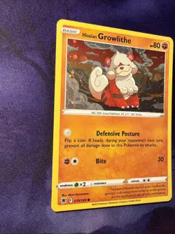 Hisuian Growlithe 070/189 - Astral Radiance - Cosmos Holo Pokemon TCG Card NM - Image 2