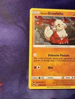 Hisuian Growlithe 070/189 - Astral Radiance - Cosmos Holo Pokemon TCG Card NM - Image 4