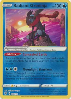 Pokemon TCG Radiant Greninja Holo Card Astral Radiance 046/189 - Image 1