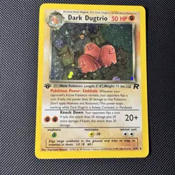 Pokemon Cards: Team Rocket 1st Edition Rare Holo: Dark Dugtrio 6/82 - Image 1