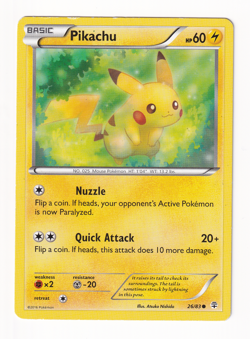 Pikachu 26/83 XY Generations 2016 Regular Non Holo Pokemon Card Heavy Played HP - Image 1