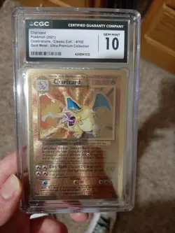 Pokemon Charizard 4/102 CGC 10 Metal Card Celebrations UPC - Image 1