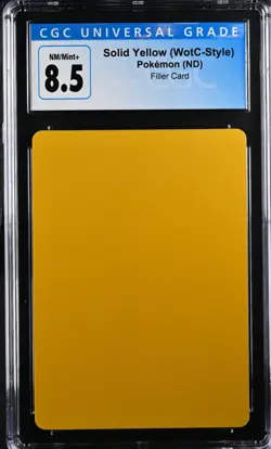 Pokemon Solid Yellow Filler Card WotC Style CGC NM/Mint+ 8.5 - Image 1