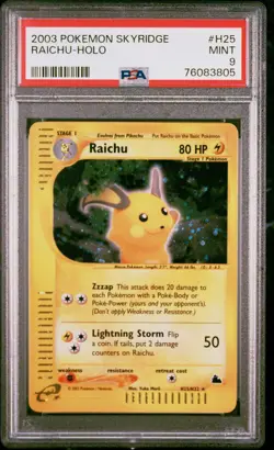 Raichu H25/H32 Skyridge Holo Rare 2003 Vintage Pokemon TCG Card PSA 9 MINT - Image 1