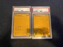Pokemon Legendary Treasures Secret Rare Gold Reshiram and Zekrom PSA 6 Set of 2 - Image 1