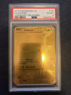 Pokemon Legendary Treasures Secret Rare Gold Reshiram and Zekrom PSA 6 Set of 2 - Image 3