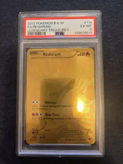 Pokemon Legendary Treasures Secret Rare Gold Reshiram and Zekrom PSA 6 Set of 2 - Image 5