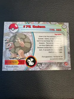 Golem #76 Topps Pokemon TCG BLUE Logo TV Animation Edition - Image 2