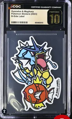 2018 B-Side Label Pokemon Stickers Magikarp GYARADOS 💧 CGC 10 Pristine Graded - Image 1