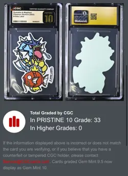 2018 B-Side Label Pokemon Stickers Magikarp GYARADOS 💧 CGC 10 Pristine Graded - Image 3