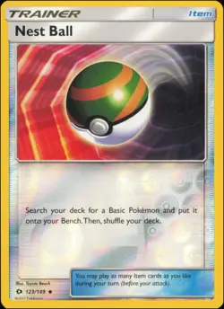 Pokemon - Nest Ball #123/149 - SM Base Set Reverse Holo - Image 1