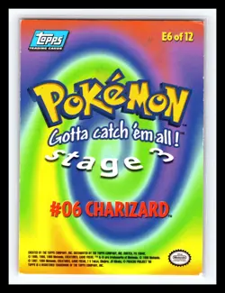 💥 Topps 1999 Pokemon Charizard E6 of 12 Blue Logo Non Holo TCG Rare Vintage - Image 2