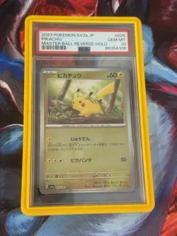 Pokemon 2023 Pikachu 025/165 Master Ball Reverse Holo 151 Japanese GEM MT PSA 10 - Image 1