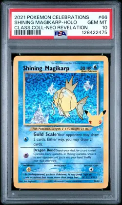2021 POKEMON CELEBRATIONS CLASSIC COLL #66 SHINING MAGIKARP-HOLO PSA 10 - Image 1