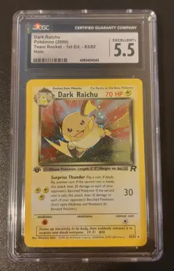 Pokemon Dark Raichu 83/82 1st Edition Holo from Team Rocket CGC 5.5 - Image 2