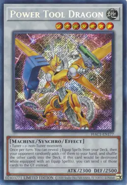 Yugioh! Power Tool Dragon - HAC1-EN177 - Secret Rare - Limited Edition Near Mint - Image 1