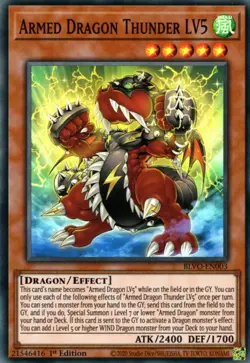 Armed Dragon Thunder LV5 - BLVO-EN003 - Super Rare - 1st Edition - Lightly Playe - Image 1