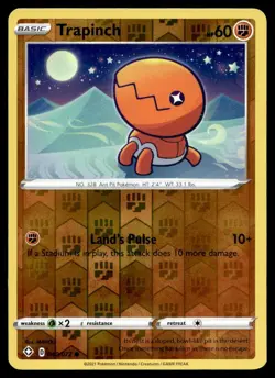 Trapinch 40/72 Pokemon Card shining Fates Common Rev Holo 60 HP NM C5 - Image 1