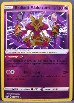 Radiant Alakazam 059/195 Silver Tempest Pokemon Pokemon Card English Near Mint - Image 1
