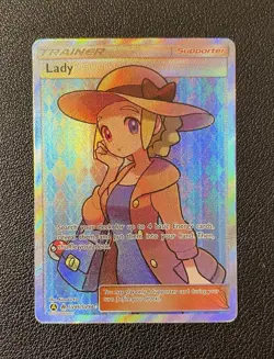 Lady SV86/SV94 Pokemon Hidden Fates Trainer Supporter Holo Full Art Card - Image 1