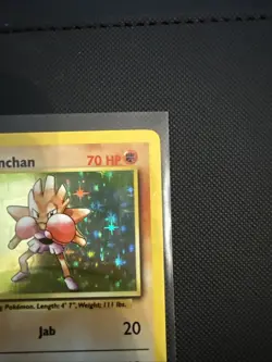 Hitmonchan Base Set Holo Unlimited Rare Pokemon TCG Card 7/102 MP - Image 3