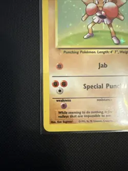 Hitmonchan Base Set Holo Unlimited Rare Pokemon TCG Card 7/102 MP - Image 5