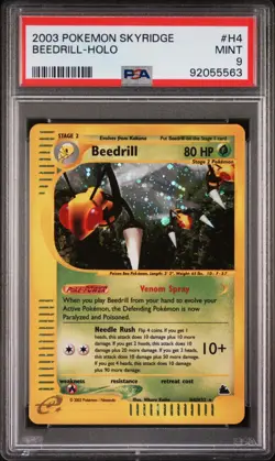 Beedrill H4/H32 Skyridge Holo Rare 2003 Vintage Pokemon TCG Card PSA 9 MINT - Image 1