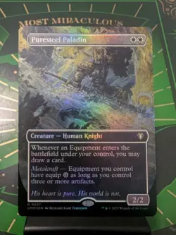 MTG Puresteel Paladin (Borderless) Commander Masters Foil NM - Image 1