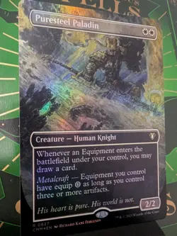 MTG Puresteel Paladin (Borderless) Commander Masters Foil NM - Image 2