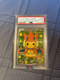 2016 Pokemon PONCHO-WEARING PIKACHU #208/XY-P M Charizard Y Special Box PSA 10 - Image 1
