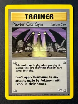 Pewter City Gym 115/132 Gym Heroes Uncommon Pokemon TCG Card Near Mint - Image 1