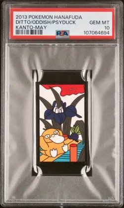 Psyduck Ditto Pokemon Hanafuda 2013 Graded Pokemon Card - PSA 10 - Image 1