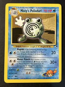 Misty's Poliwhirl 53/132 Gym Heroes Uncommon Pokemon TCG Card Near Mint - Image 1