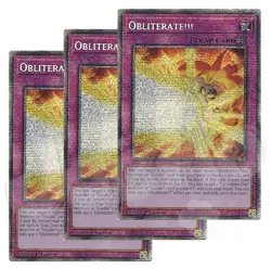 Yugioh - Obliterate!!! x 3 - 1st Edition Starlight Rare NM - Free Holo Card - Image 1