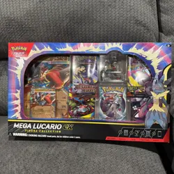 Pokemon TCG Mega Lucario ex Premium Figure Collection Box *Promo Cards Only* - Image 1